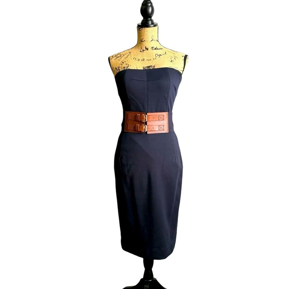 MICHAEL Michael Kors Navy Strapless Dress Size O NWT  4 0436 - Picture 13 of 13